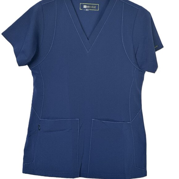 Navy Blue Scrub Top WonderWink Size Xsmall - Picture 2 of 5